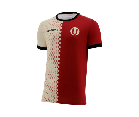 MARATH. POLO ENTRENAMIENTO PREMATCH CREMA C/ ROJO 2025