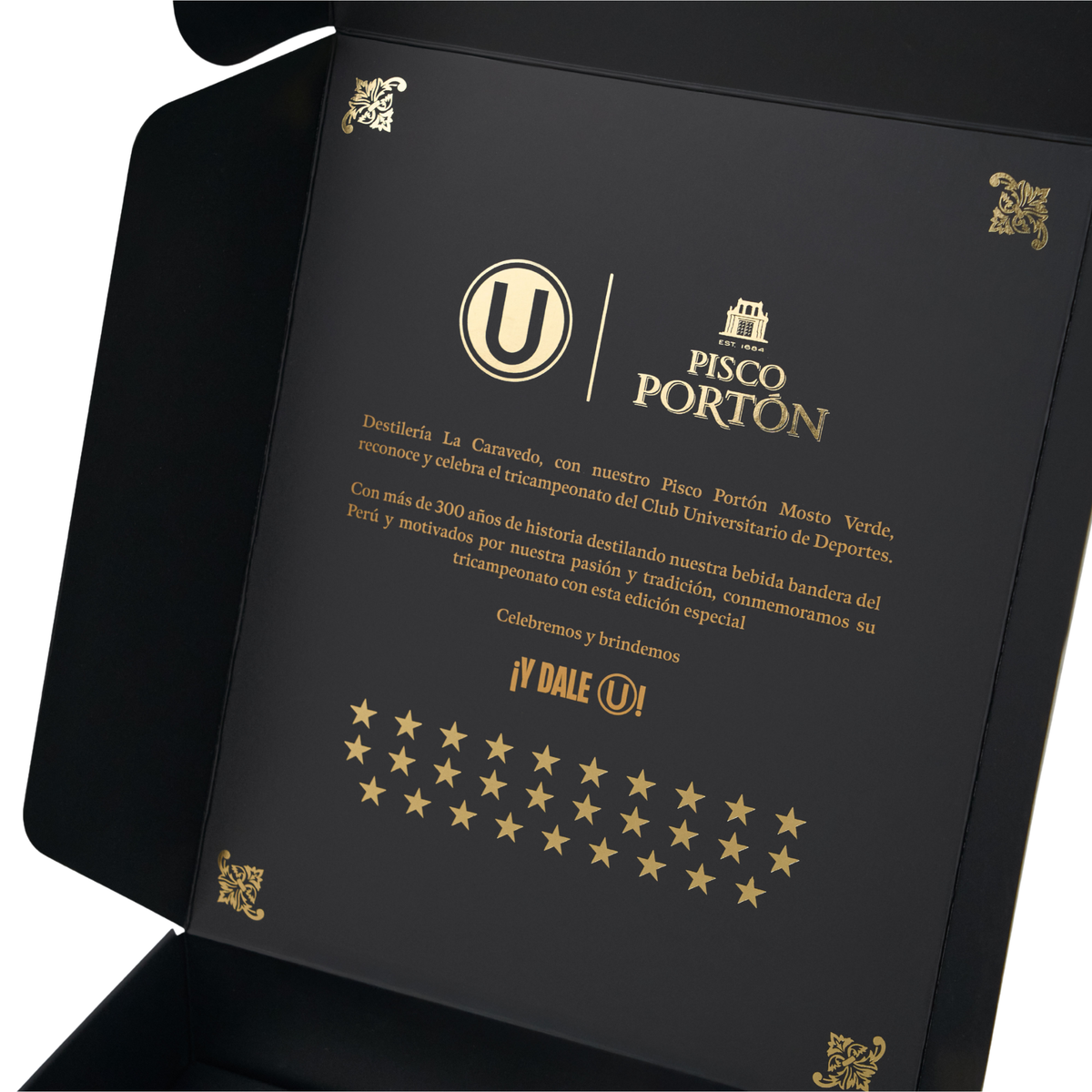 PISCO PORTÓN TRICAMPEONES - NEGRO