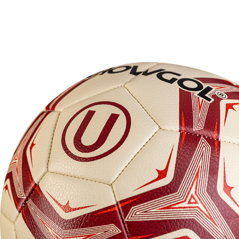 PELOTA UNIVERSITARIO FÚTBOL SHOWGOL – CUERO MATE CREMA/GRANATE