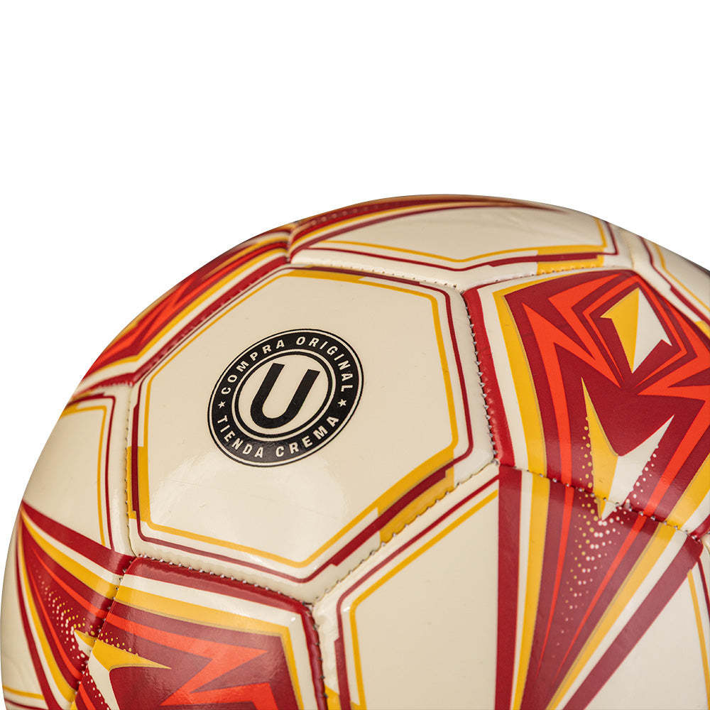 PELOTA UNIVERSITARIO FÚTBOL SHOWGOL – CUERO BRILLANTE CREMA/GRANATE/DORADO