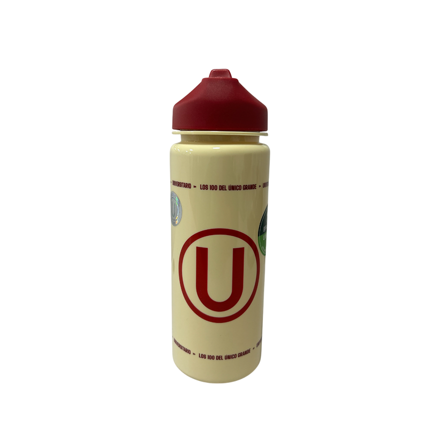 BOTELLA UNIVERSITARIO CREMA "CON LA U HASTA EL FINAL"