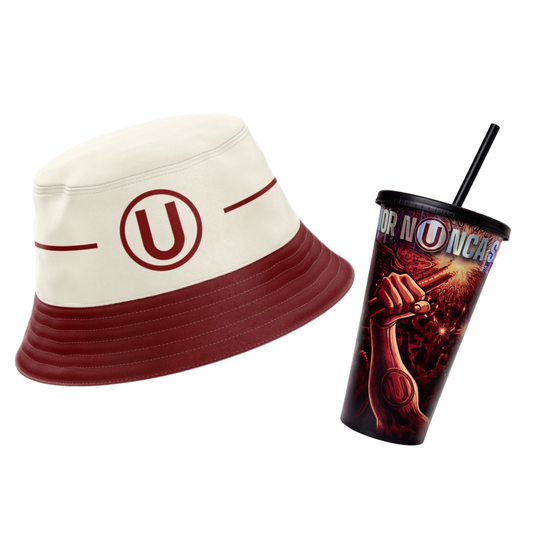 PACK "HINCHA CREMA" BUCKET HAT + VASO